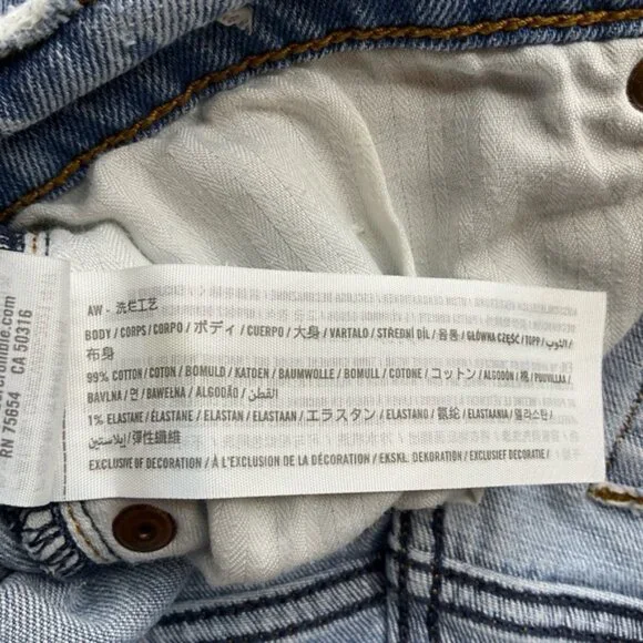 A&F 90’s Slim Straight Jean 31 Regular Criss Cross Asymmetric Medium Wash - Picture 8 of 9